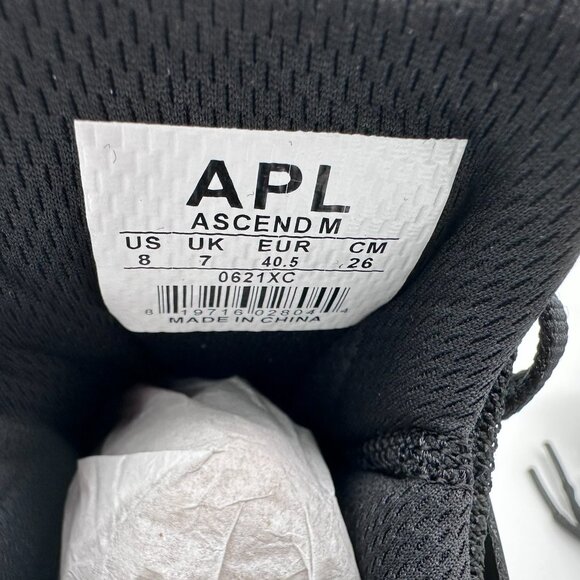 APL Men\'s Ascend Lightweight TechLoom Training Sneaker,‎ Size 8, Black/White
